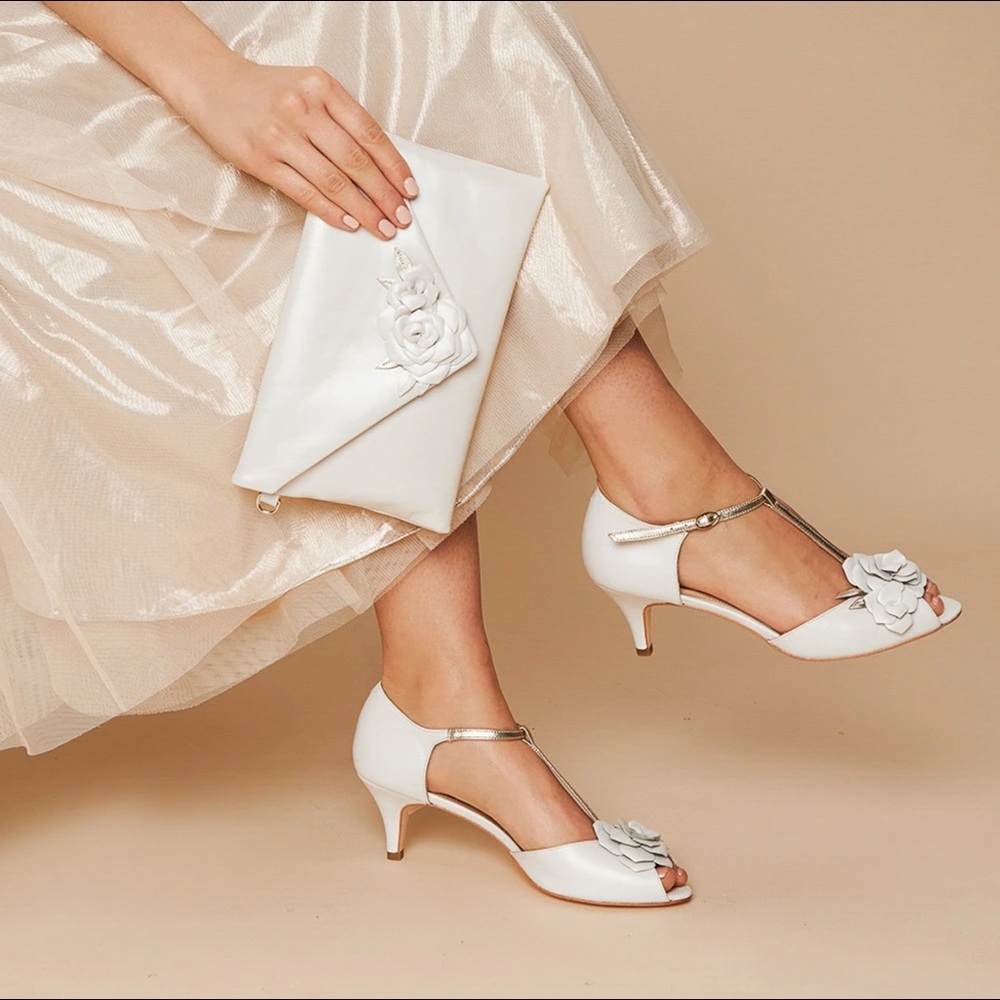 Rachel Simpson Lola-Rose Ivory Leather Low Heel